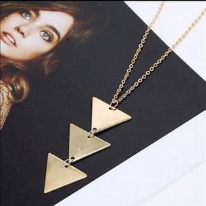 🆕NIP: 3 tier Downward Triangle Long Gold Necklace